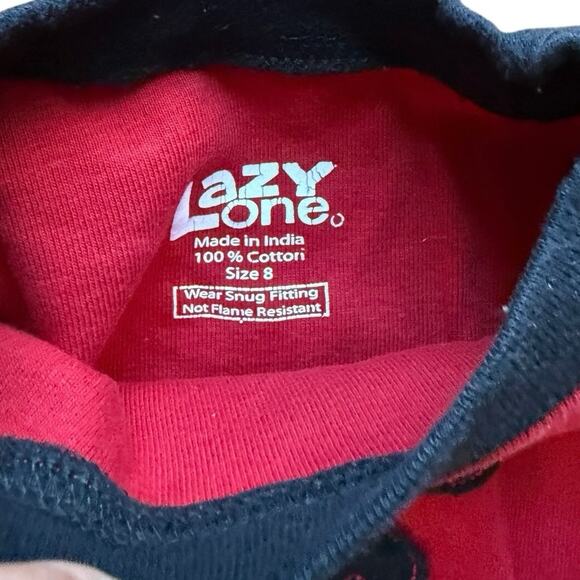 LazyOne Boys Red/Black Moose Long Sleeve/Pants Pajama Set - 8 - Picture 7 of 8